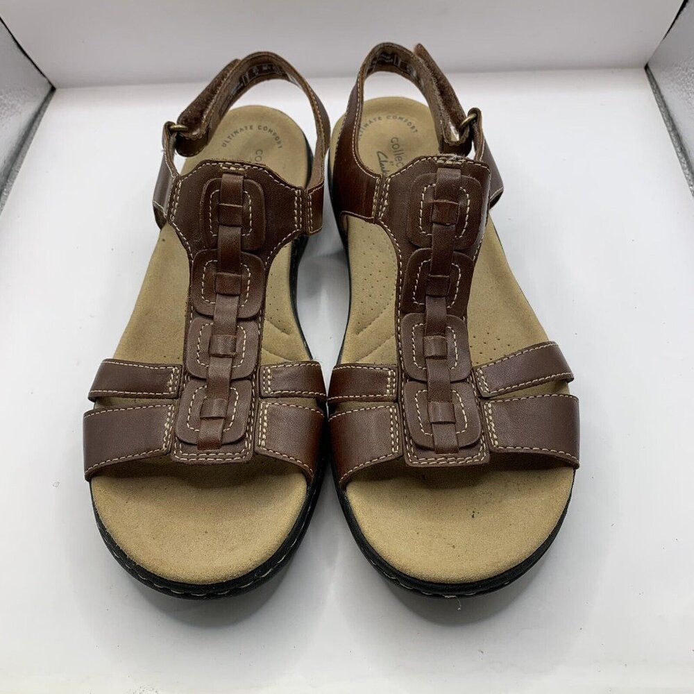 Clarks Laurieann Kay Women's T-Strap brown leather size 8.5M - Picture 2 of 7